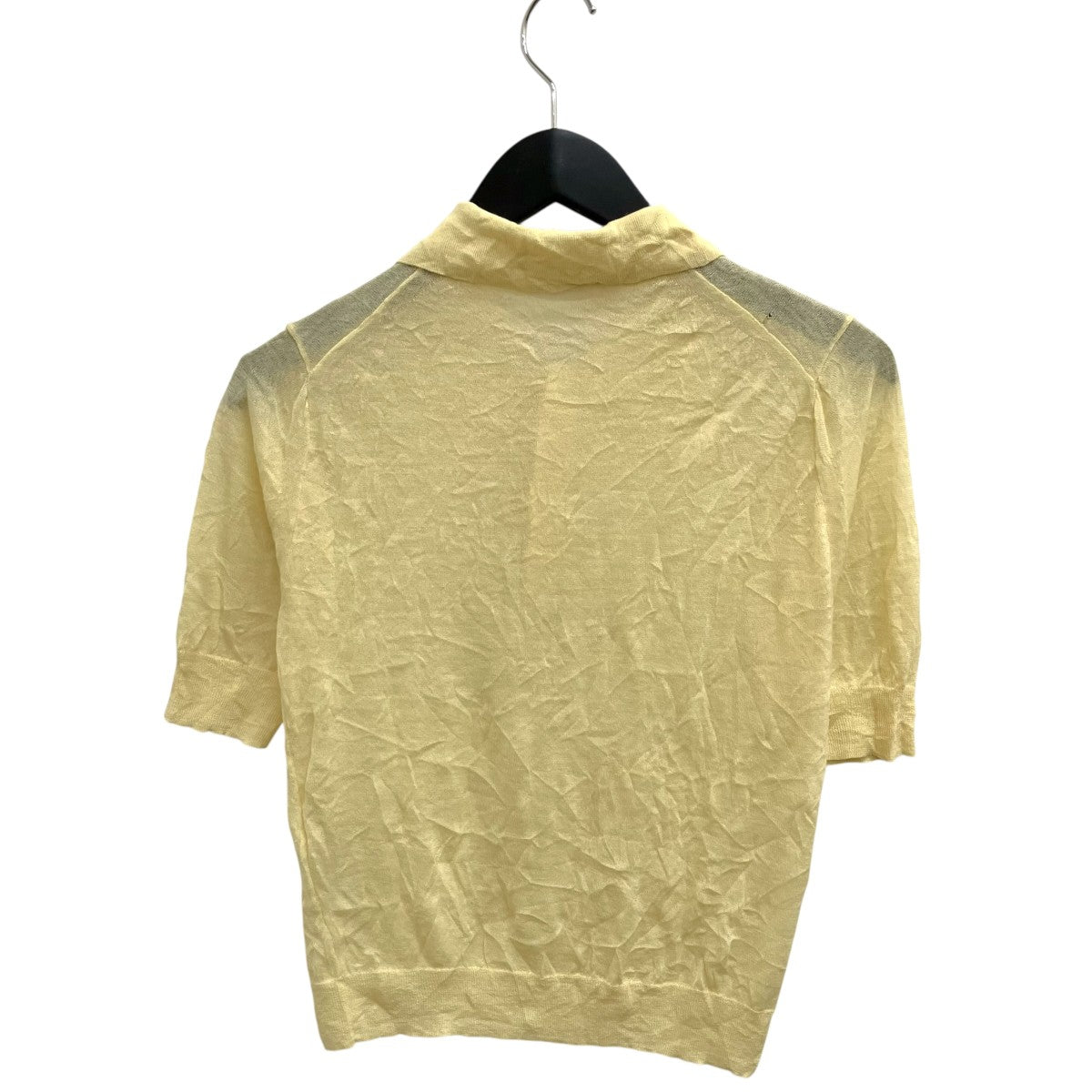 AURALEE WRINKLED WOOL POLYESTER HIGH GAUGE KNIT POLO半袖ポロシャツA25SP03MS 古着・中古-2枚目のアイテム画像