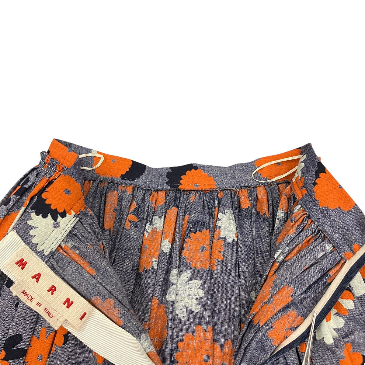 MARNI(マルニ) 花柄スカートGOJD0281A0 GOJD0281A0 ネイビー×オレンジ
