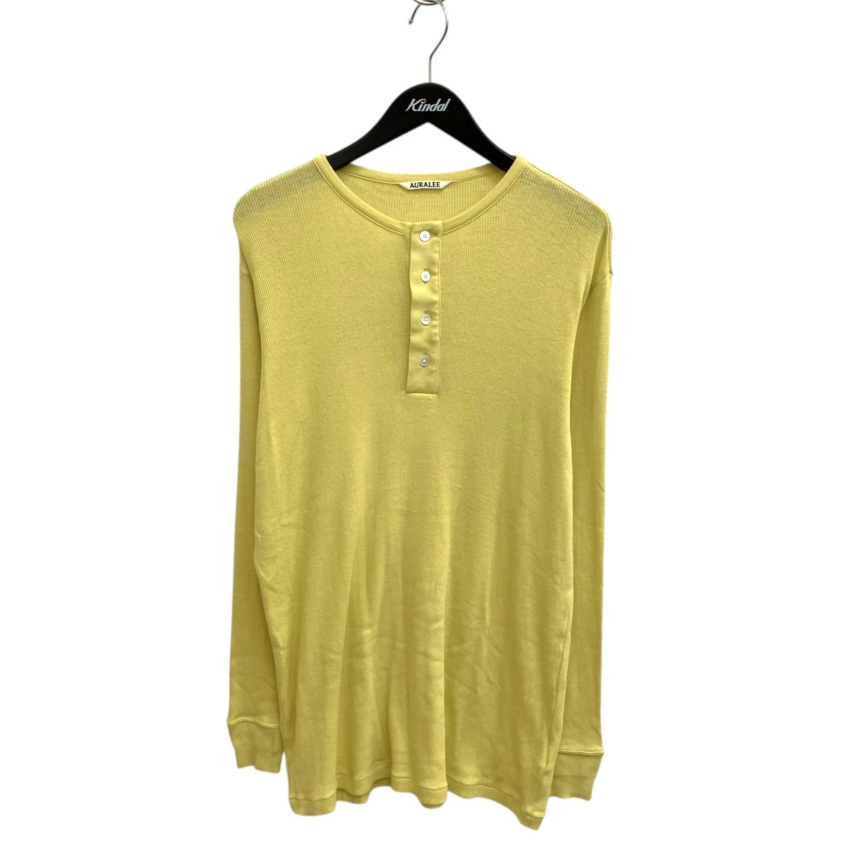 AURALEE ORGANIC SOFT RIB HENLEY NECK P O長袖カットソーA26SP01OT 古着・中古-1枚目のアイテム画像