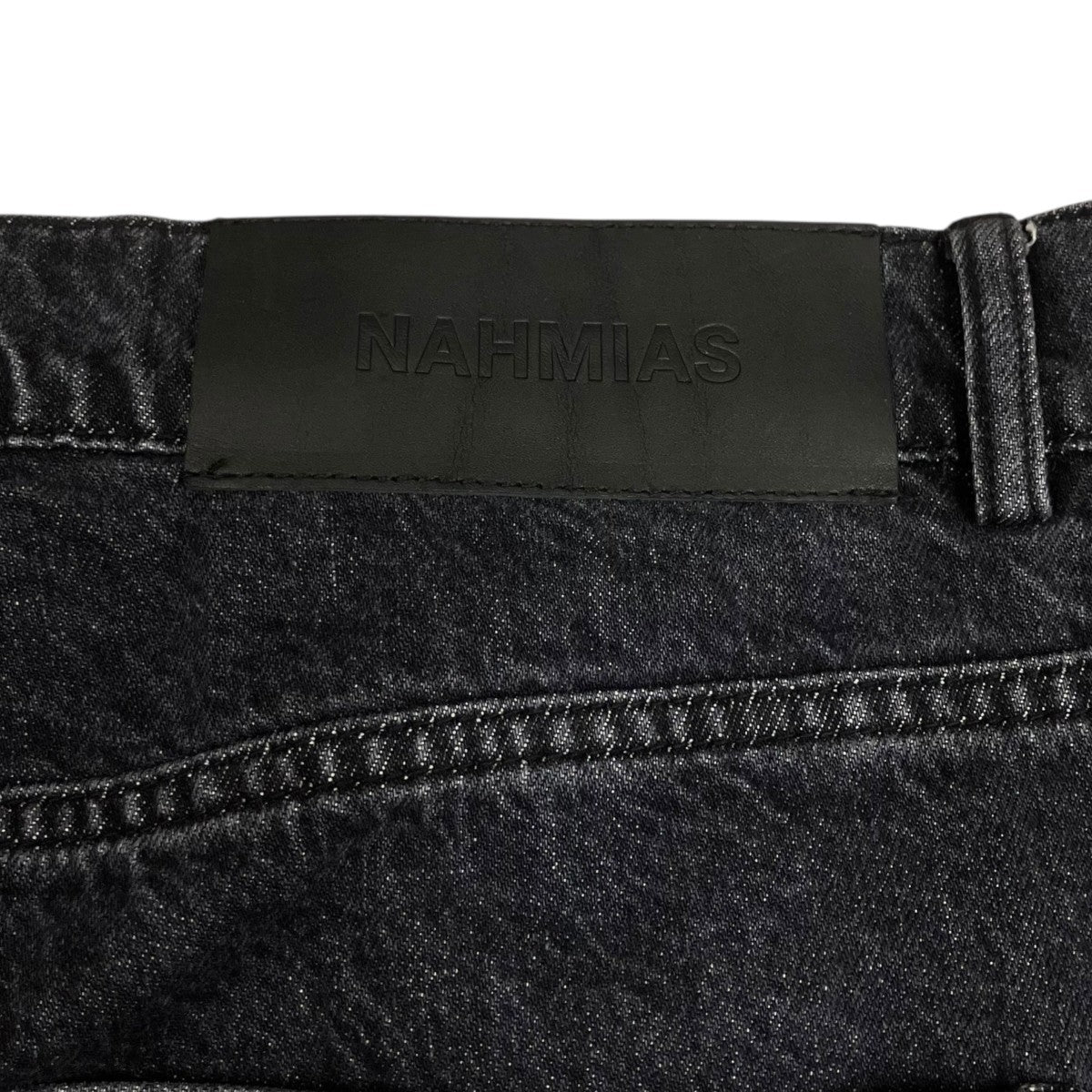 Heart patchwork straight-leg jeansデニムパンツ