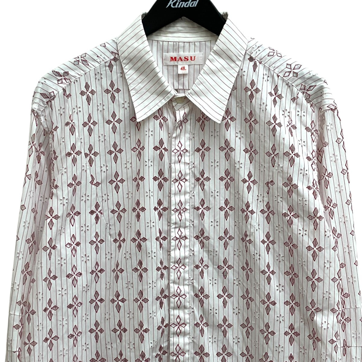 MASU スタッズシャツサイズ48 MASU(エムエーエスユー) 23SSDIAMOND-CUT SHIRTダイアモンドカット