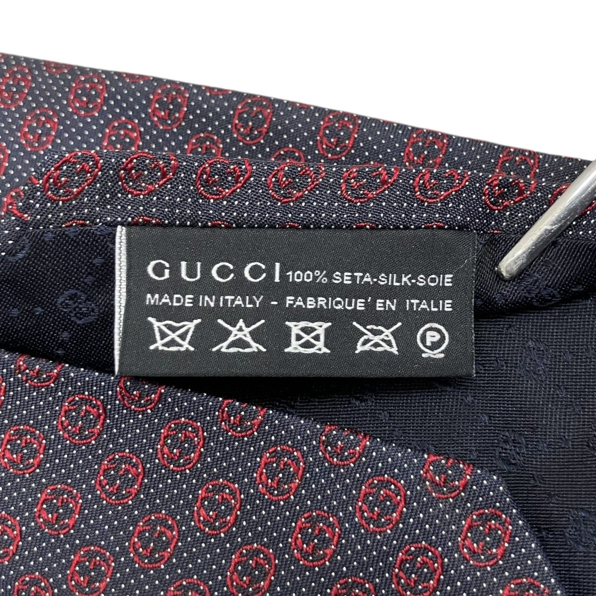 GUCCI シルクジャガードネクタイ 古着・中古-4枚目のアイテム画像