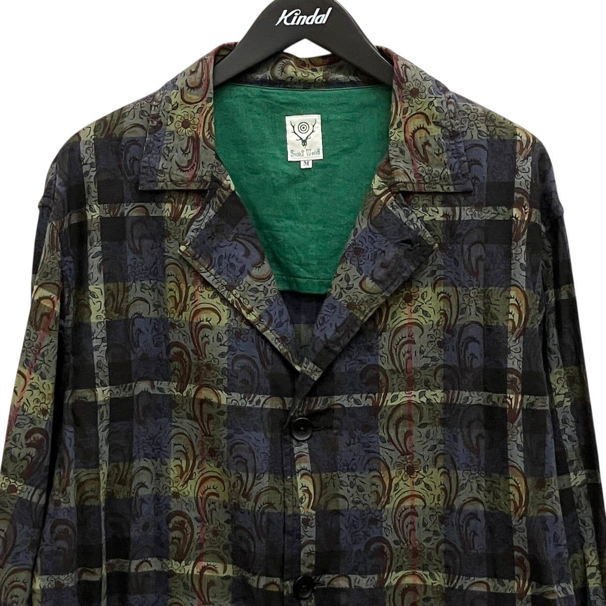 south2 west8 Pen Jacket Batik Over PrintテーラードジャケットIN867 古着・中古-3枚目のアイテム画像