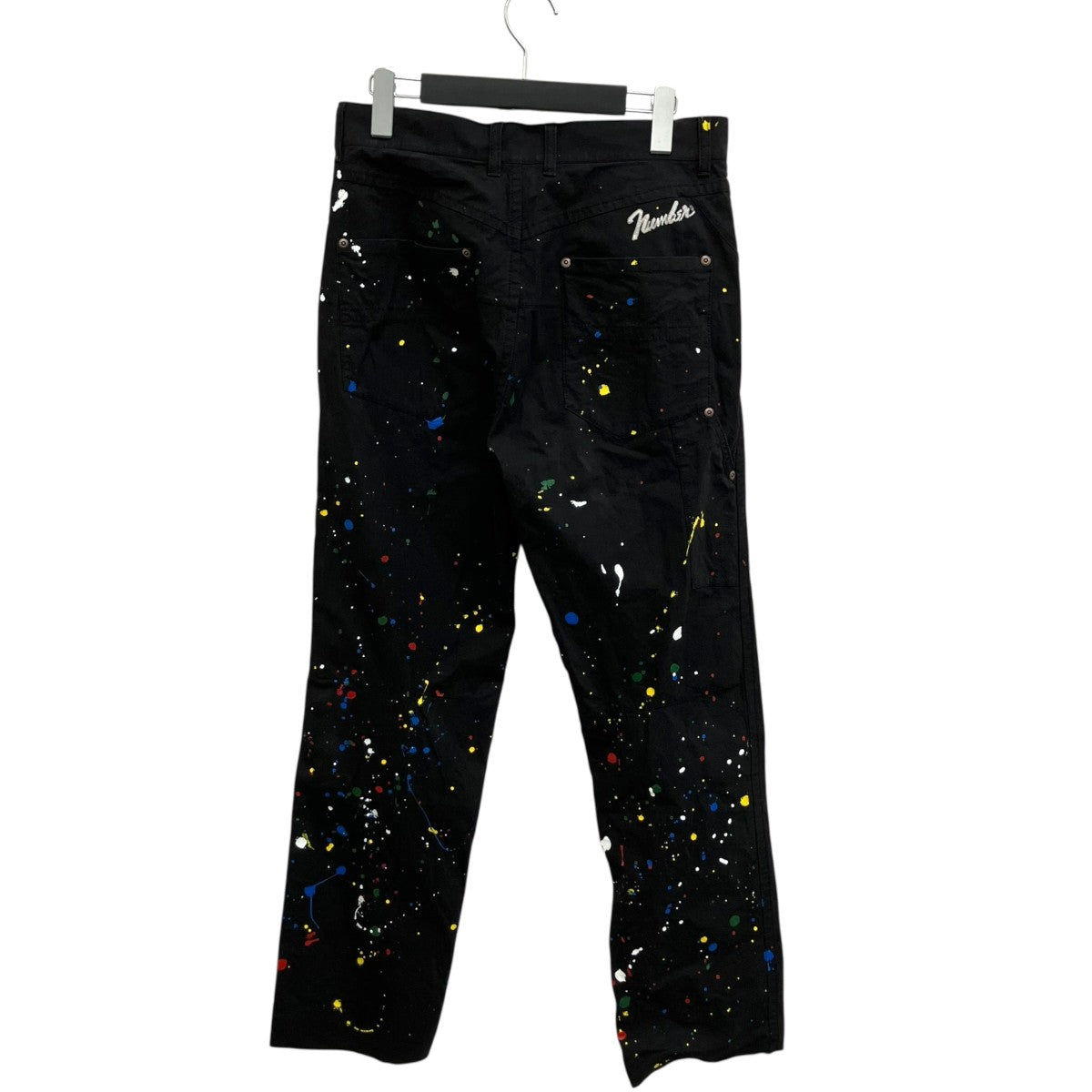 NUMBER (N)INE CHAIN STITCH LOGO SLIM TAPERED PAINTER PANTSパンツ 古着・中古-2枚目のアイテム画像