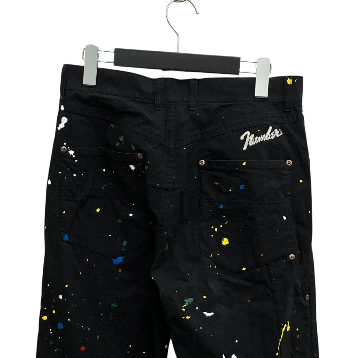 NUMBER (N)INE CHAIN STITCH LOGO SLIM TAPERED PAINTER PANTSパンツ 古着・中古-4枚目のアイテム画像