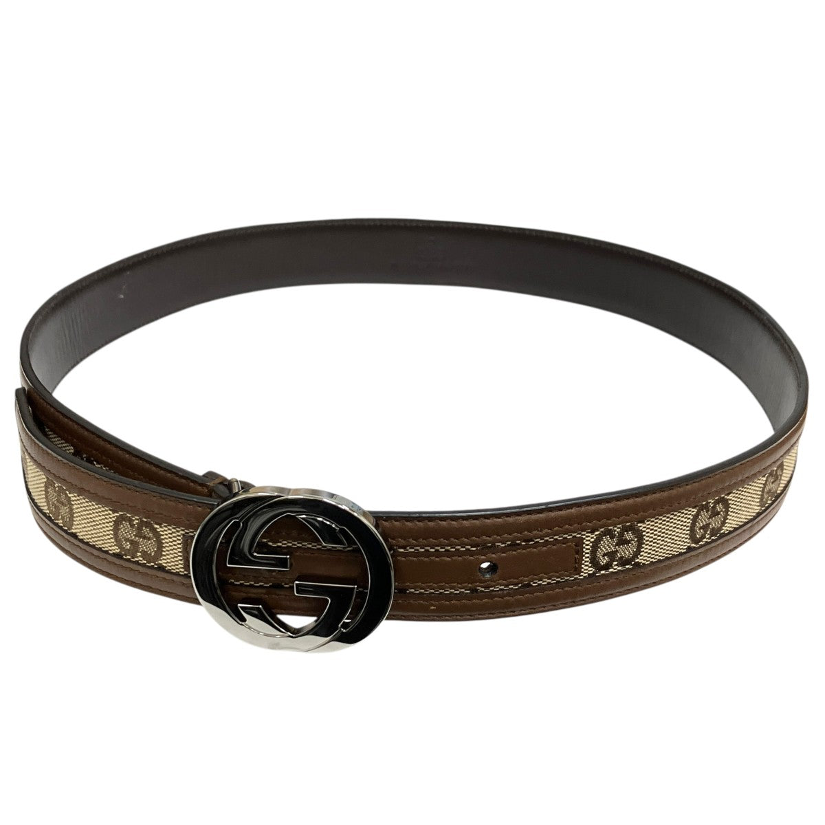 GUCCI グッチ GGキャンバス ベルト インターロッキングG GUCCI(グッチ) インターロッキング GGキャンバスベルト ブラウン