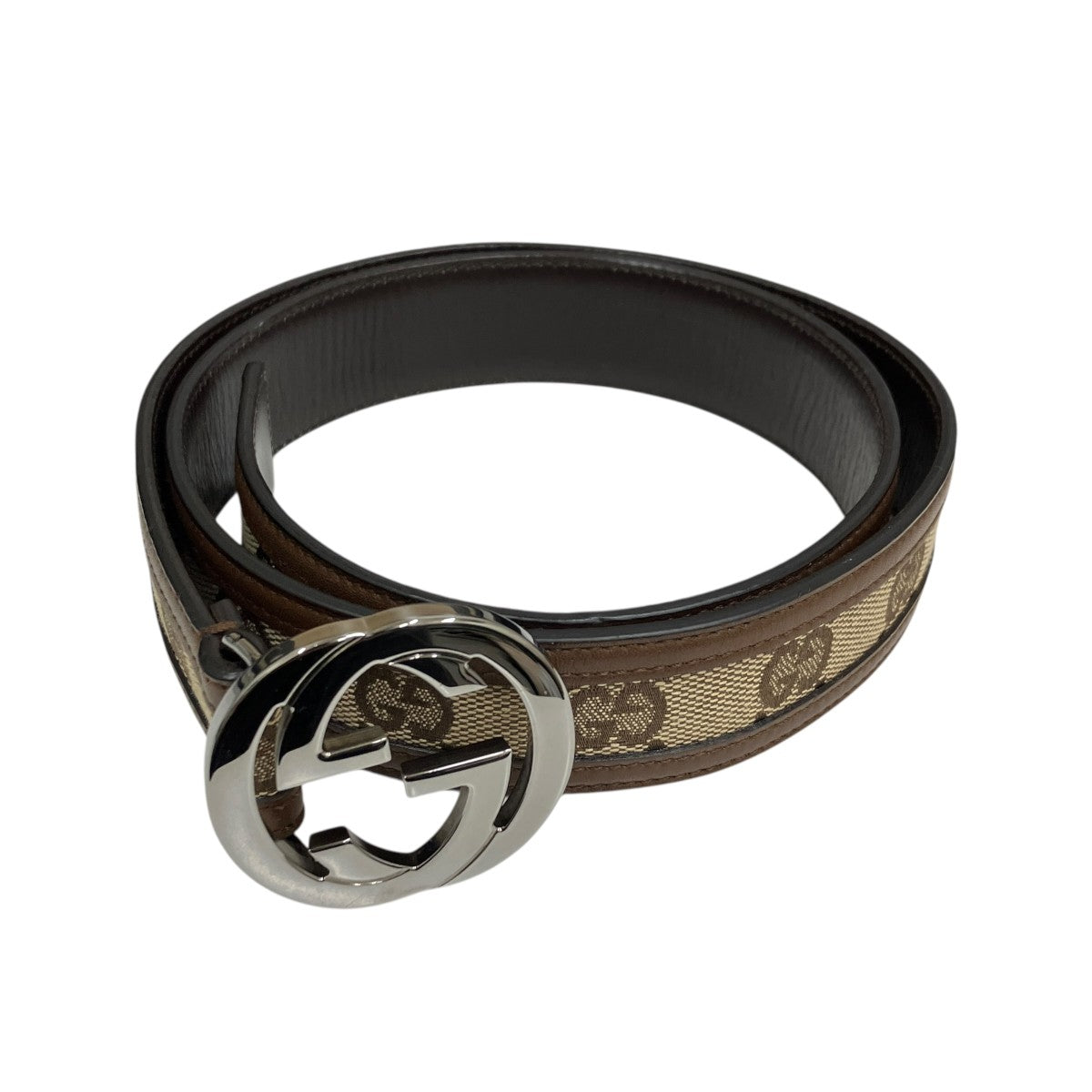 GUCCI(グッチ) インターロッキング GGキャンバスベルト ブラウン