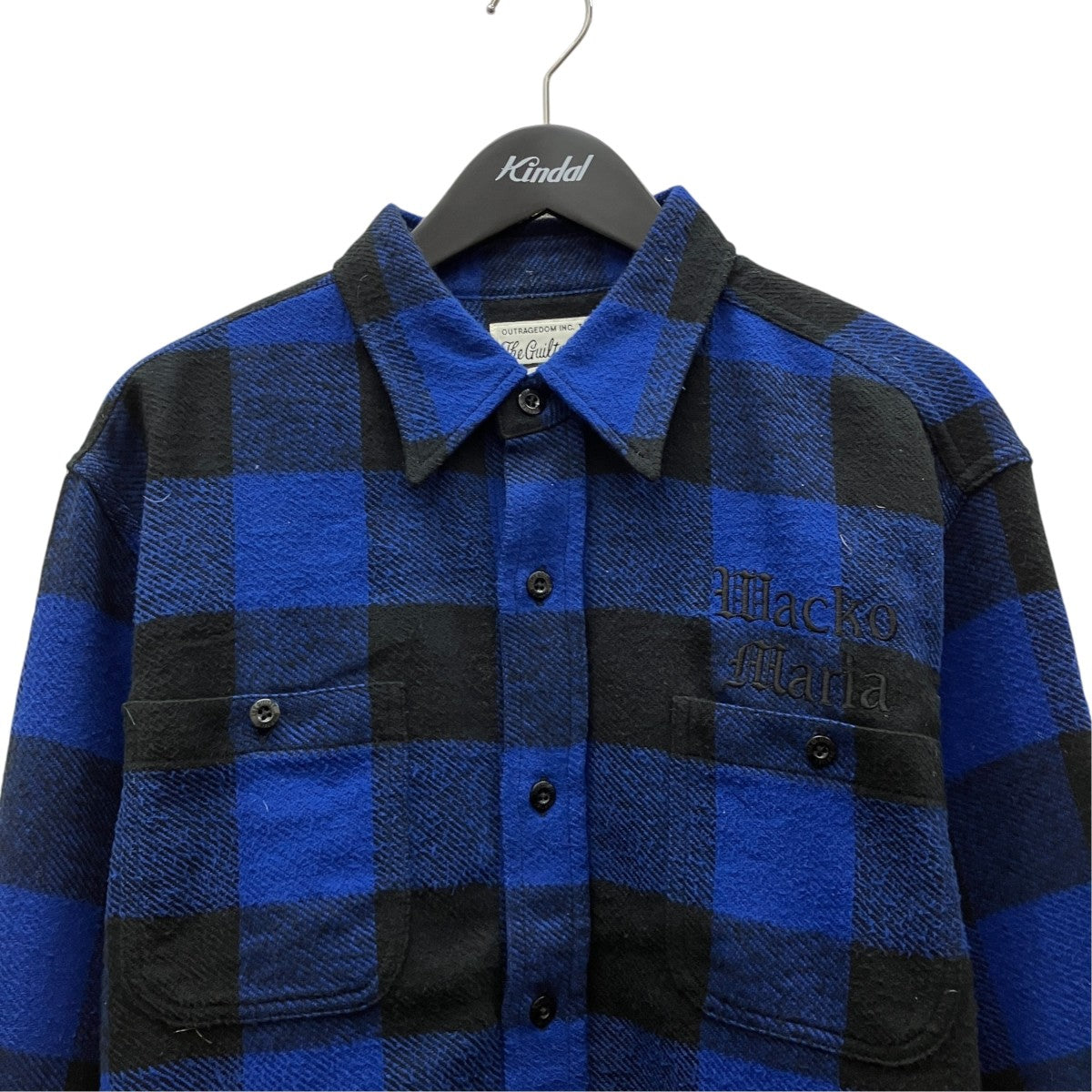 WACKO MARIA BLOCK CHECK FLANNEL SHIRT 古着・中古-3枚目のアイテム画像
