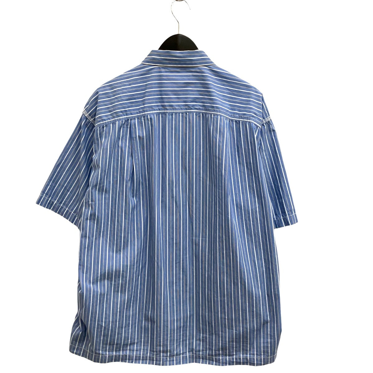 Magazine Pocket Chain Stitch Open Collar Shirtストライプシャツ1006390900003