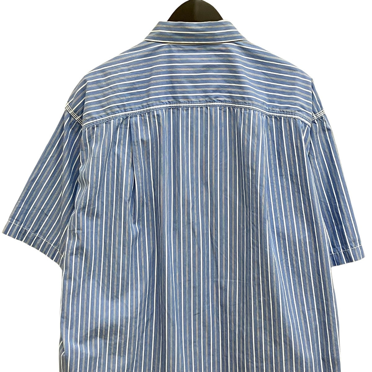 Magazine Pocket Chain Stitch Open Collar Shirtストライプシャツ1006390900003