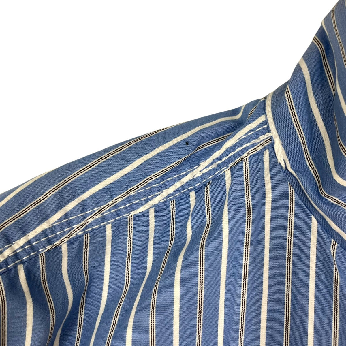 Magazine Pocket Chain Stitch Open Collar Shirtストライプシャツ1006390900003