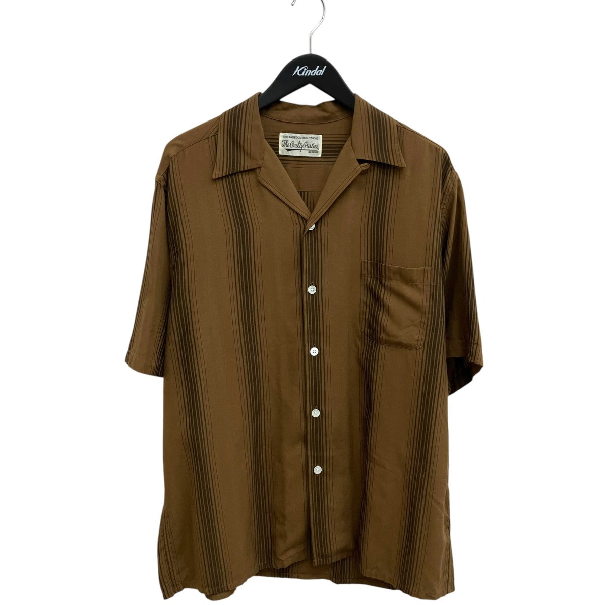 23SSSTRIPED OPEN COLLAR SHIRT半袖シャツ