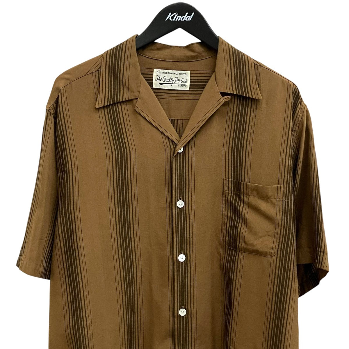 23SSSTRIPED OPEN COLLAR SHIRT半袖シャツ