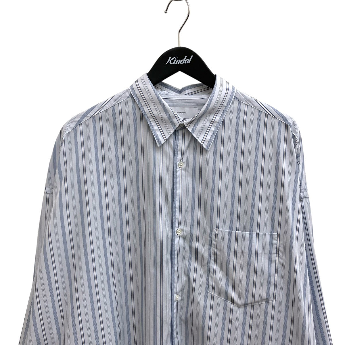 Broad L S Oversized Regular Collar Shirtストライプ長袖シャツGM243-50001STB
