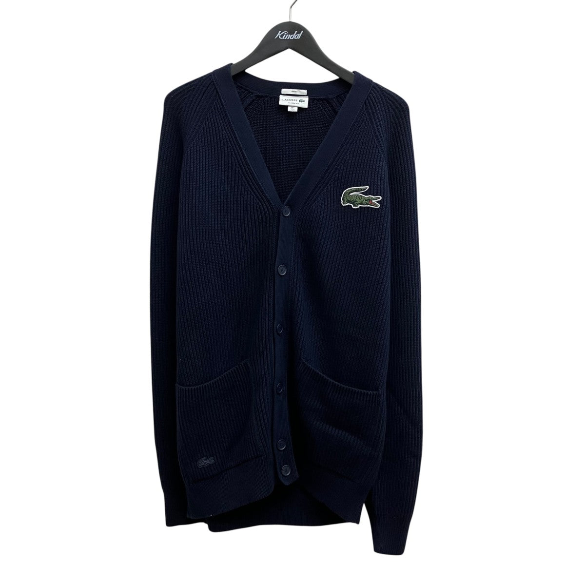 LACOSTE オーガニックコットンヘリテージVネックカーディガン AH9882 古着・中古-1枚目のアイテム画像