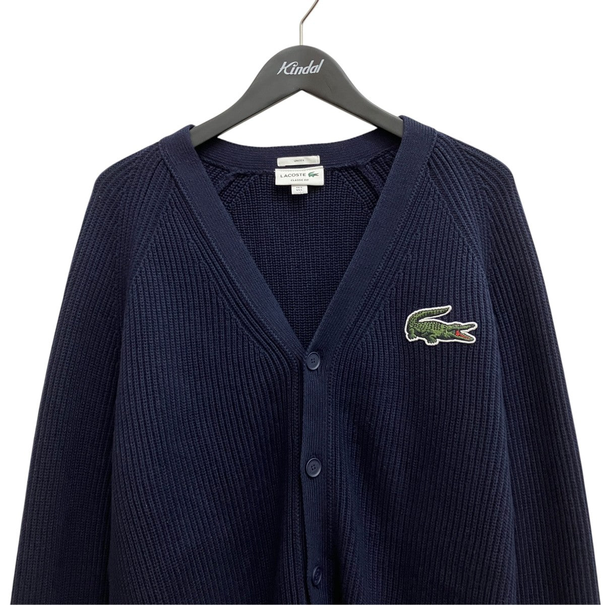 LACOSTE オーガニックコットンヘリテージVネックカーディガン AH9882 古着・中古-3枚目のアイテム画像