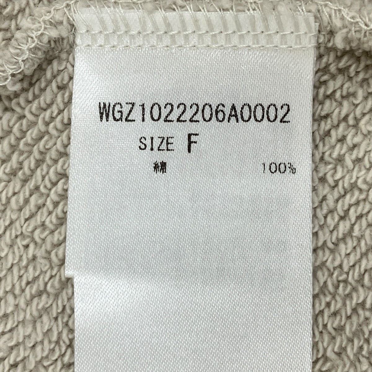 スウェットVネックプルオーバー2 WGZ1022206A0002