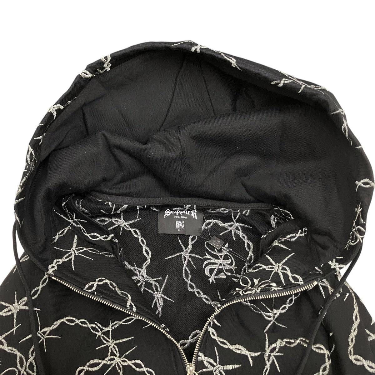 CROSS CHAIN EMBROIDERY ZIP HOODIEジップパーカー