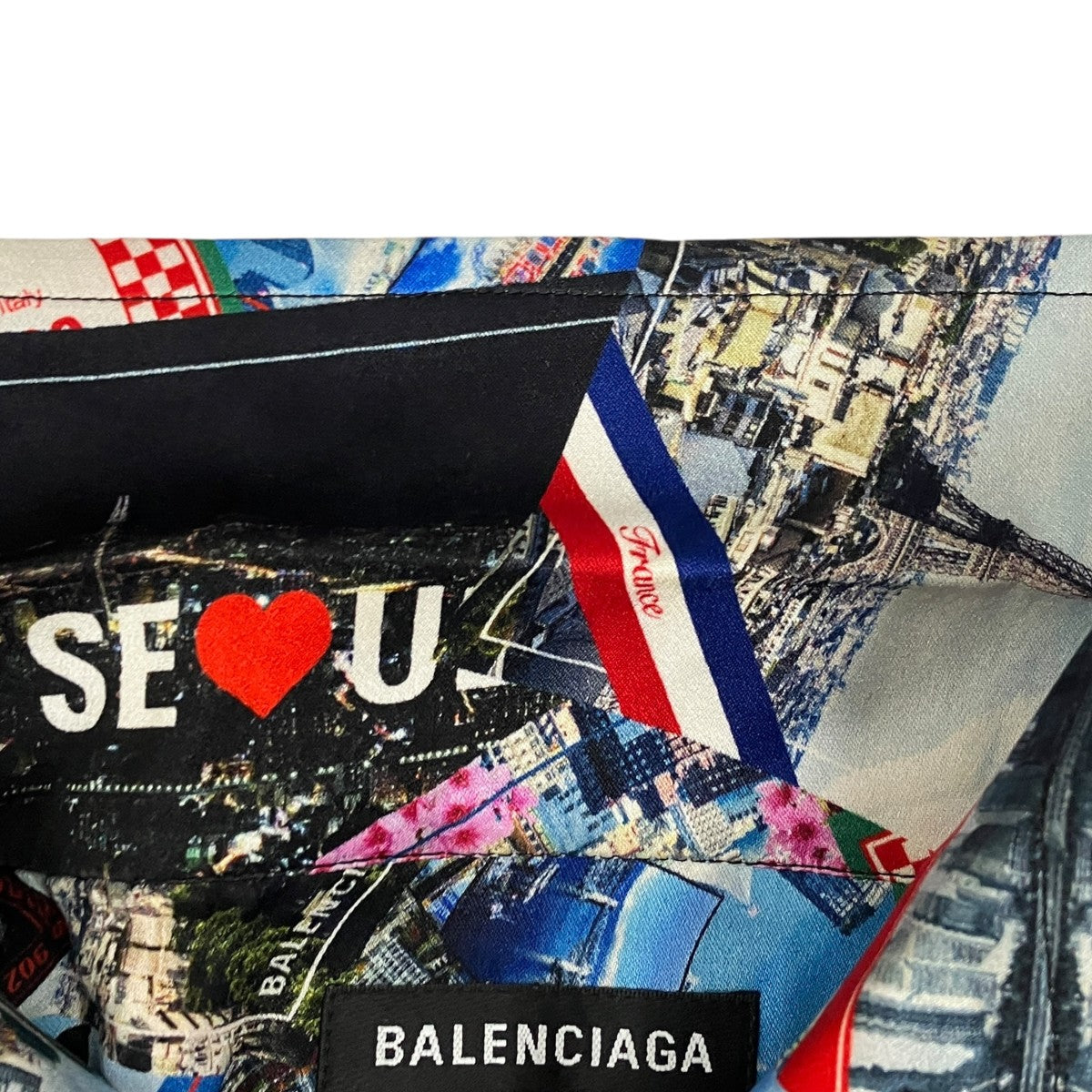 BALENCIAGA ポストカード 総柄シルクシャツ 681812 TML05 古着・中古-6枚目のアイテム画像