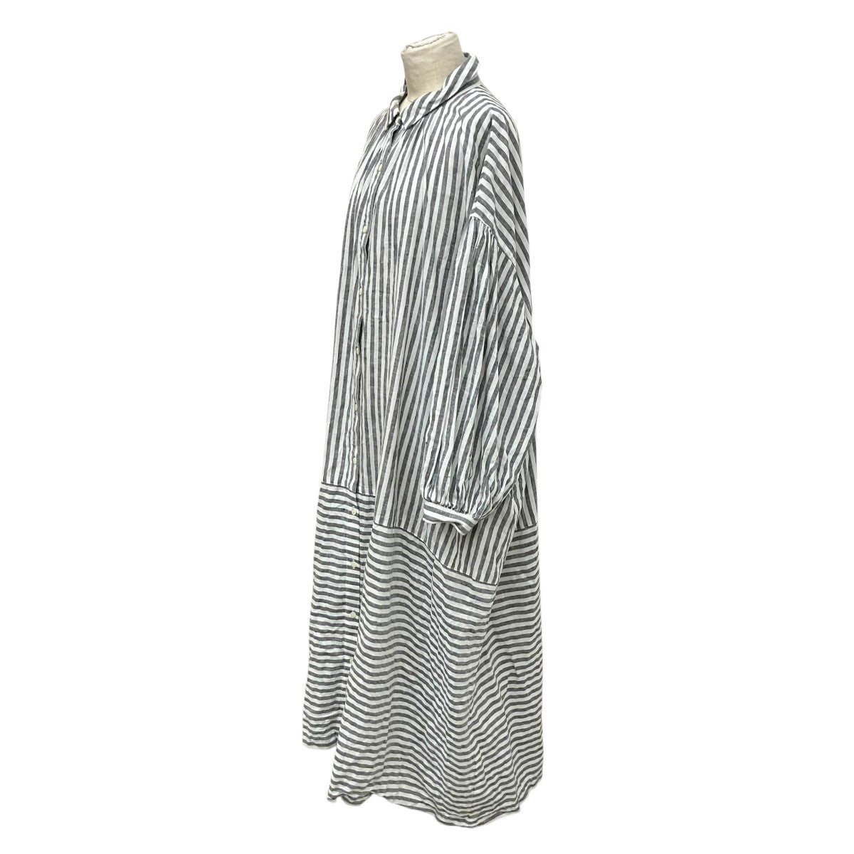 ストライプパフスリーブワンピース 01262-1130