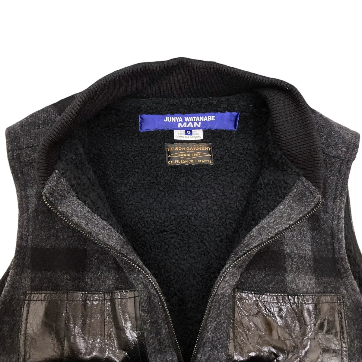 マッキーノウール×レザー FILSON WネームベストWP-V001