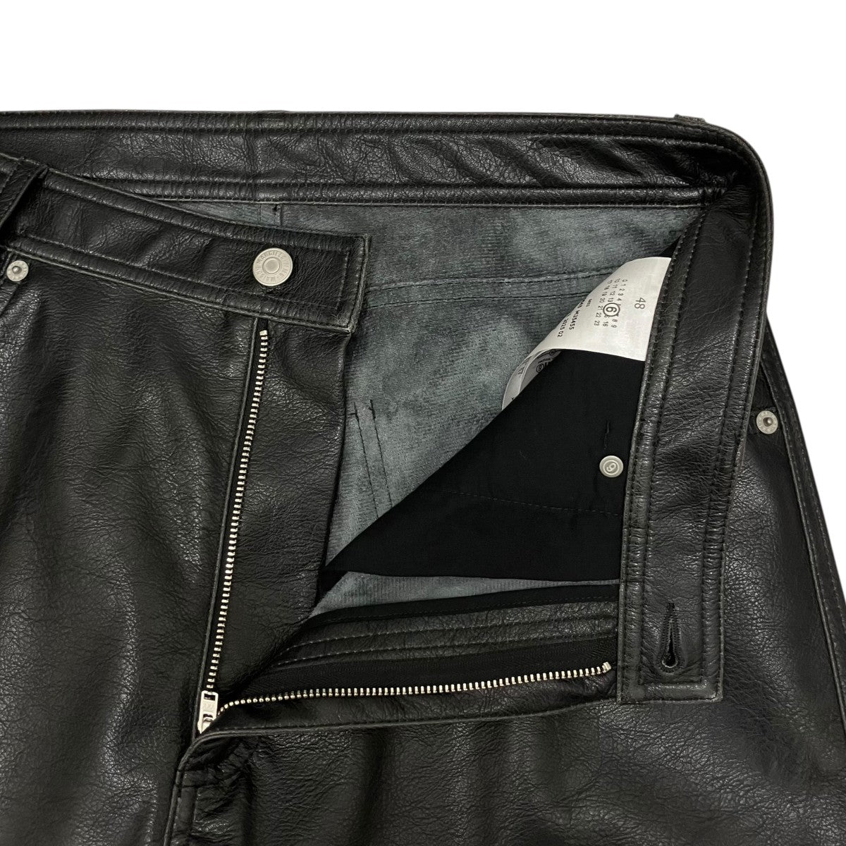25AWシンセティックレザー エンボス加工 5ポケットレザーパンツSH2LA0045