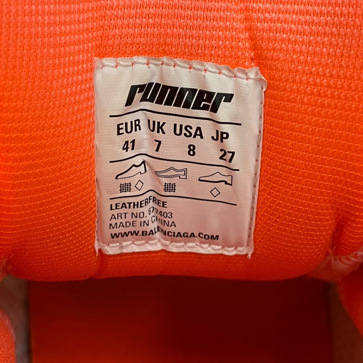 Runner Fluo Orangeスニーカー677403