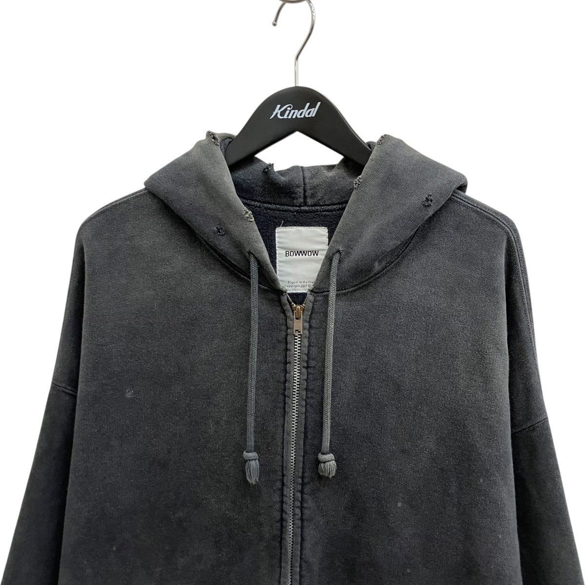 BOWWOW(バウワウ) ZIP HOODIE AGEDジップパーカー グレー サイズ XL