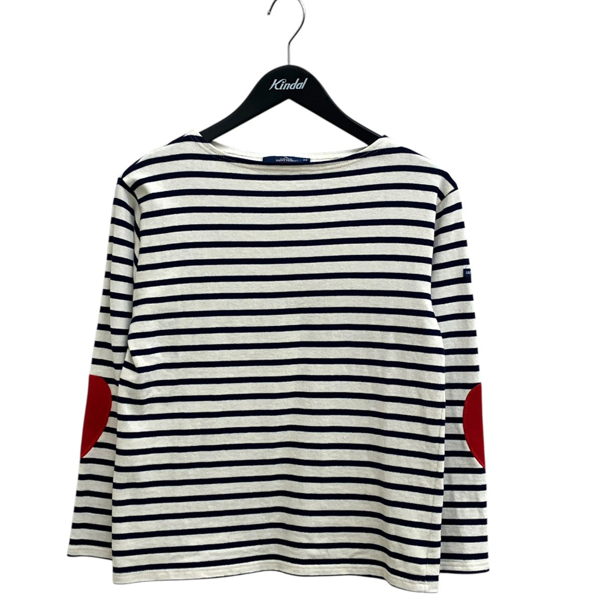 OUESSANT HEART ELBOW PATCHボーダーカットソー