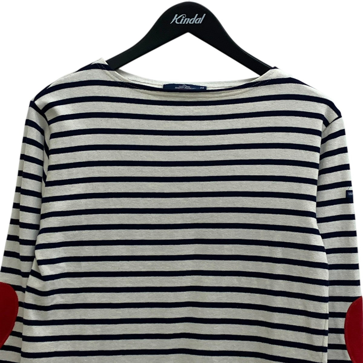 OUESSANT HEART ELBOW PATCHボーダーカットソー