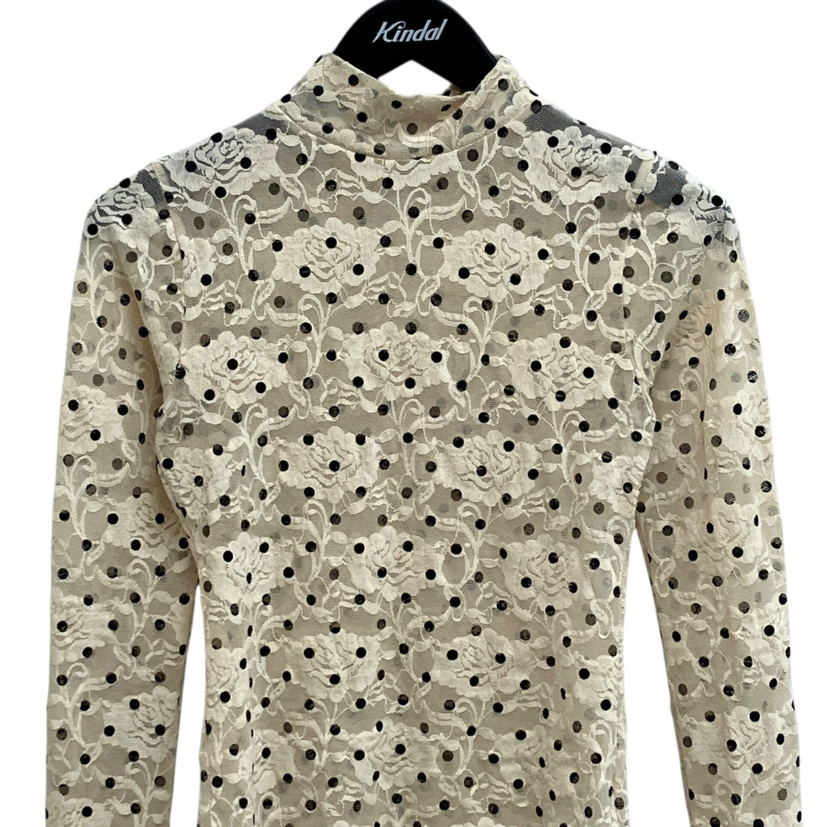 POPPY(ポピー) DOT LACE SEE-THROUGH TOPTシャツ ベージュ サイズ F