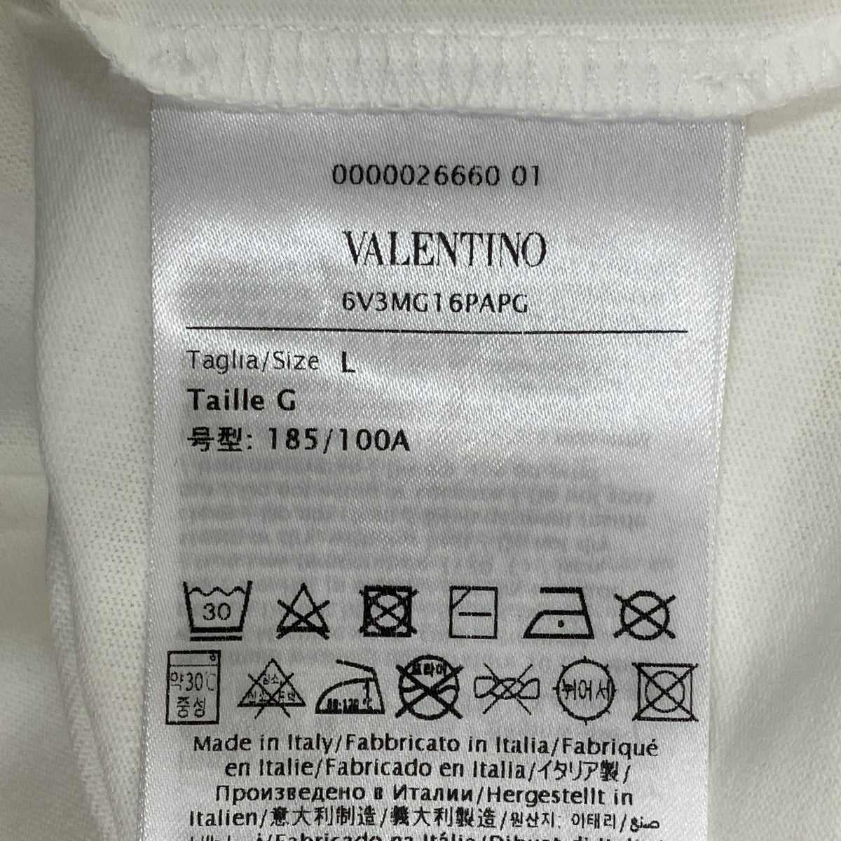 25SSCHEZ VALENTINO半袖Tシャツ6V3MG16PAPG