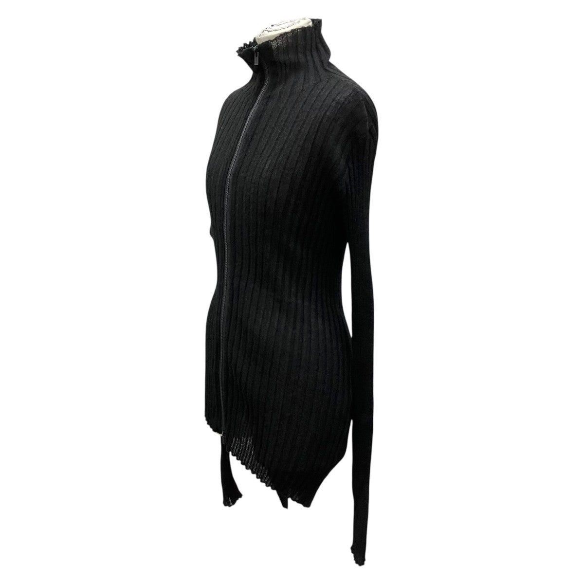 RIB DIAGONAL ZIP CARDIGANニットカーディガンFL-K12-195
