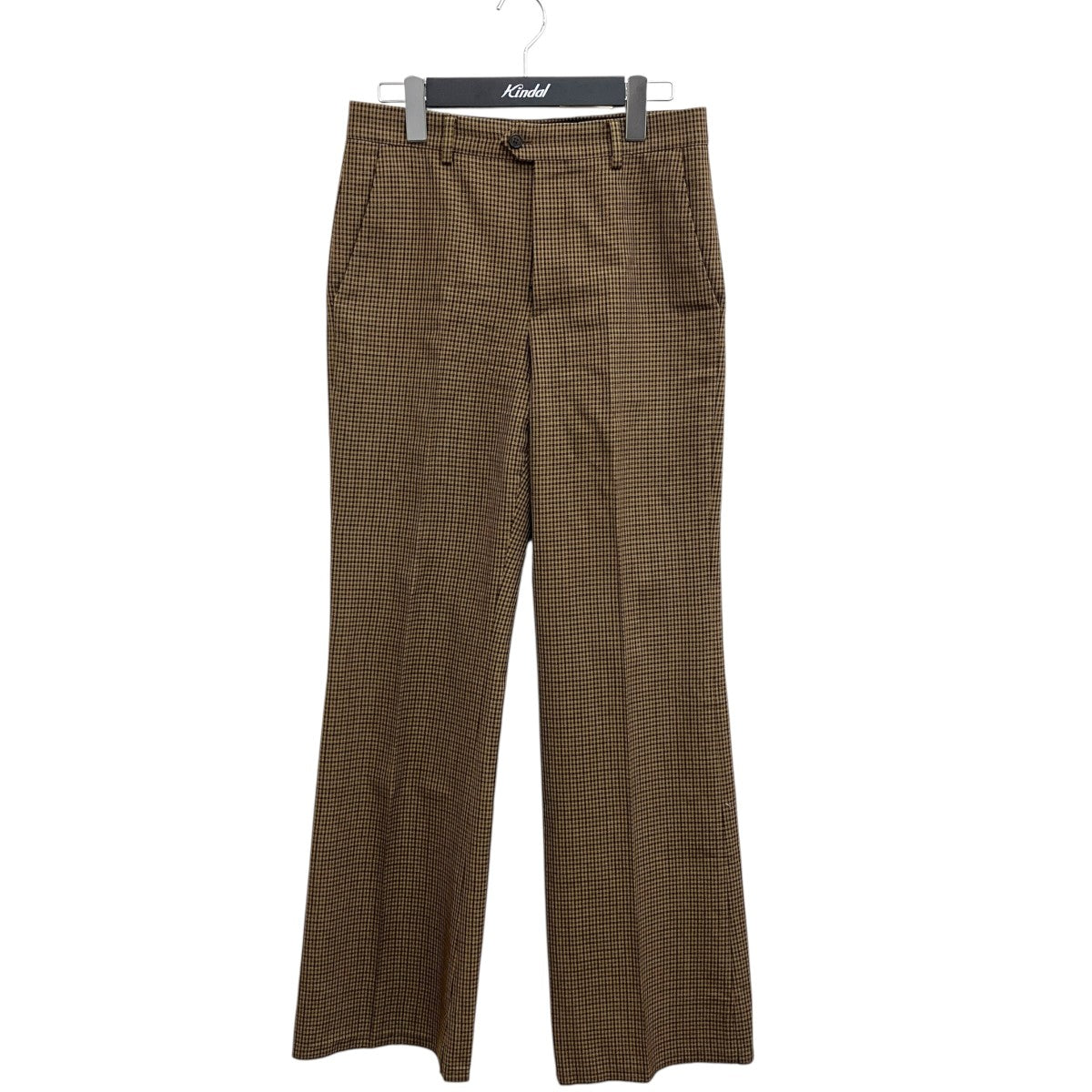 チェック ウール ブーツカットロングパンツ 2P613871H