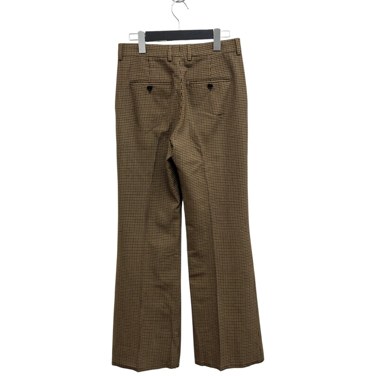 チェック ウール ブーツカットロングパンツ 2P613871H