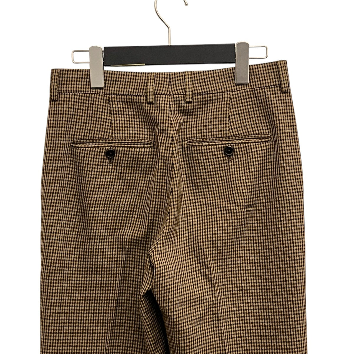 チェック ウール ブーツカットロングパンツ 2P613871H