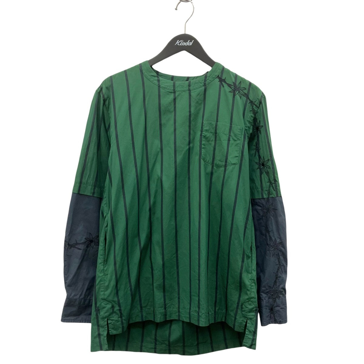 sacai×Dr．Woo 19SSストライププルオーバーシャツ19-01951M 古着・中古-1枚目のアイテム画像