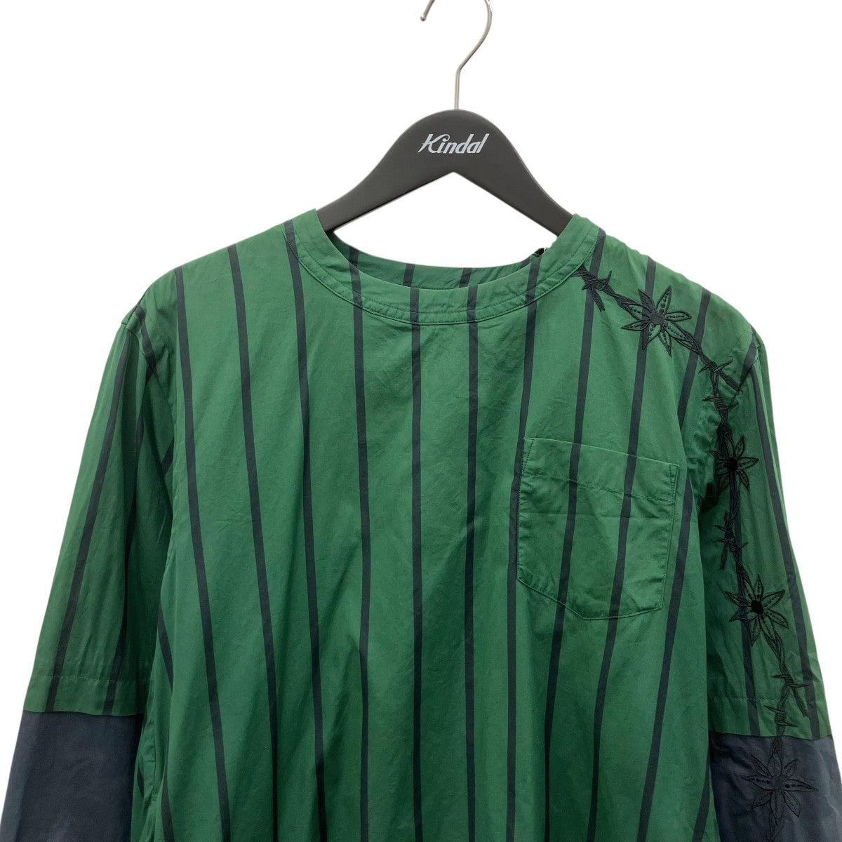 sacai×Dr．Woo 19SSストライププルオーバーシャツ19-01951M 19-01951M