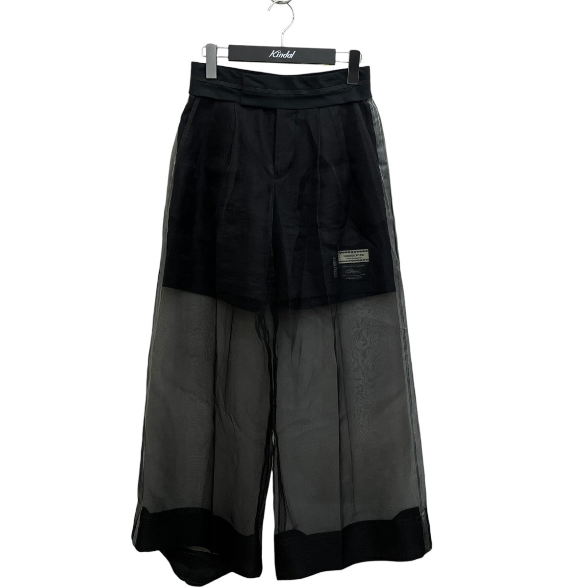 24SSSilk-overlay wide-leg trousersパンツUC1D1507-2