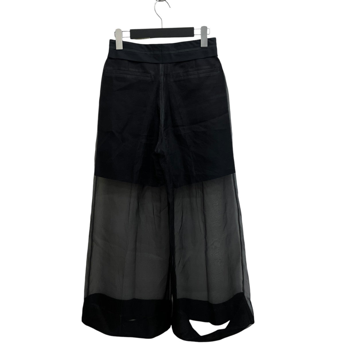 24SSSilk-overlay wide-leg trousersパンツUC1D1507-2