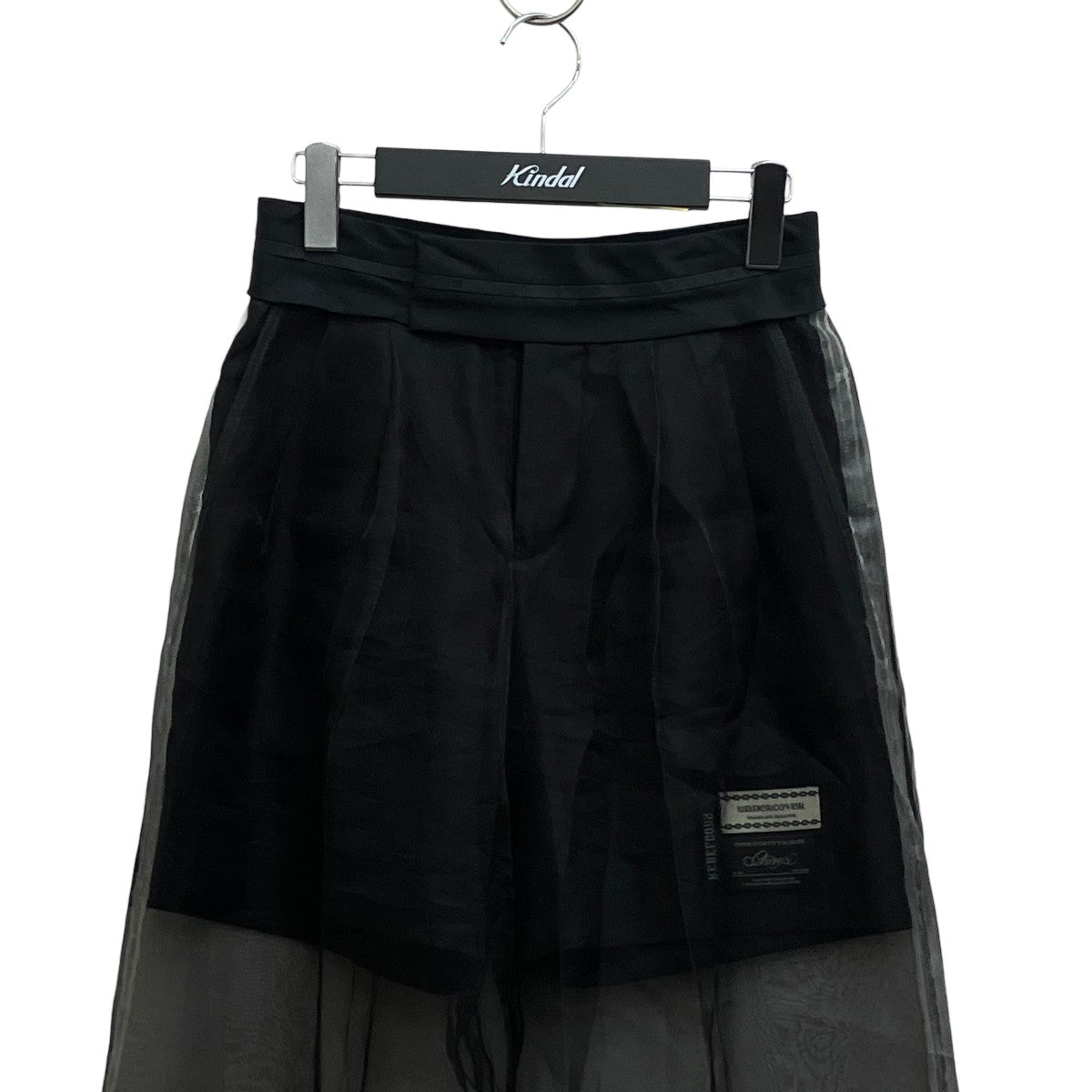 24SSSilk-overlay wide-leg trousersパンツUC1D1507-2