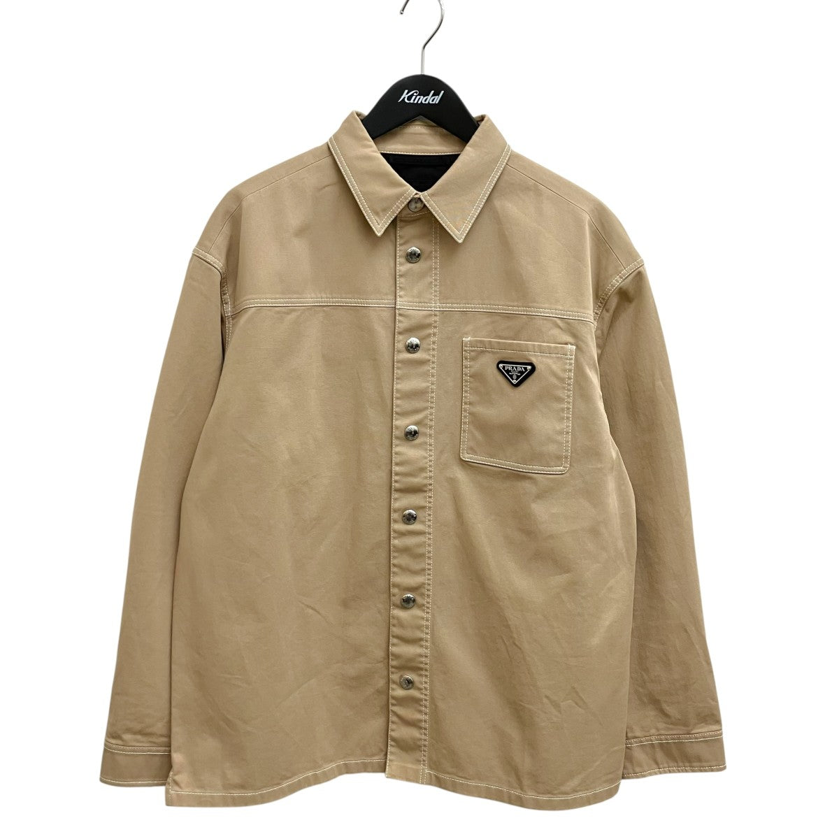 23AW トライアングル ロゴ コットン ポリウレタン シャツ ジャケット SC696 S232 1081