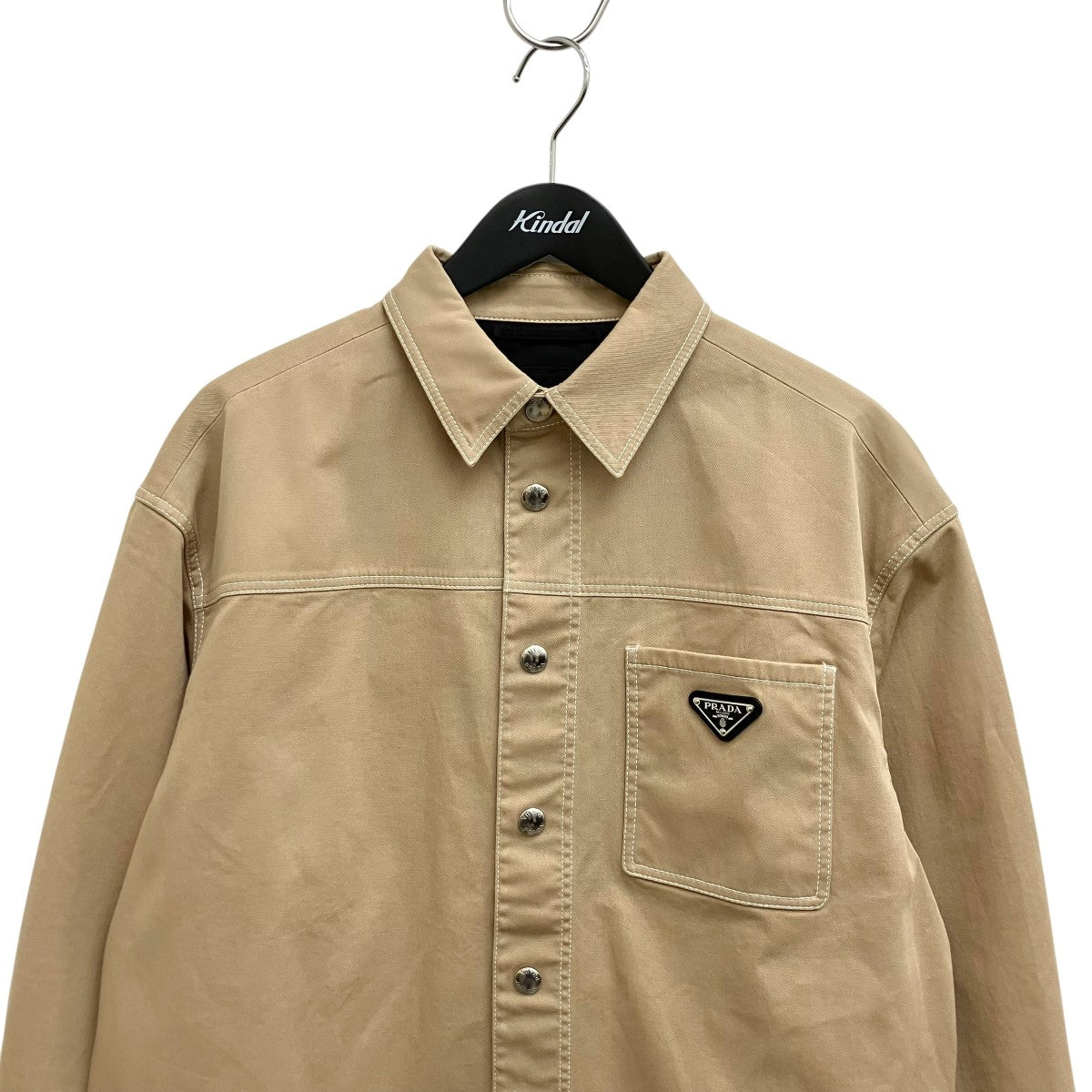 23AW トライアングル ロゴ コットン ポリウレタン シャツ ジャケット SC696 S232 1081