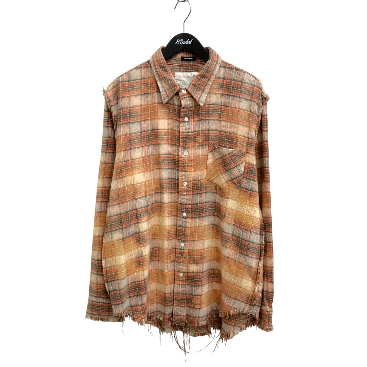 Bleached Orange PlaidチェックネルシャツR13MR008-R389B