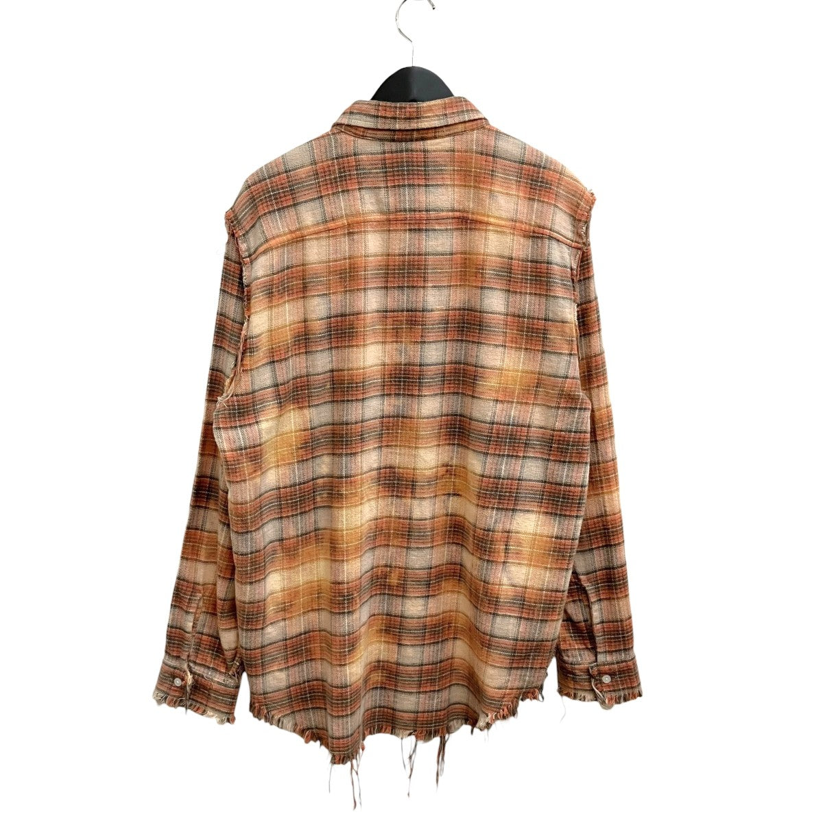 Bleached Orange PlaidチェックネルシャツR13MR008-R389B