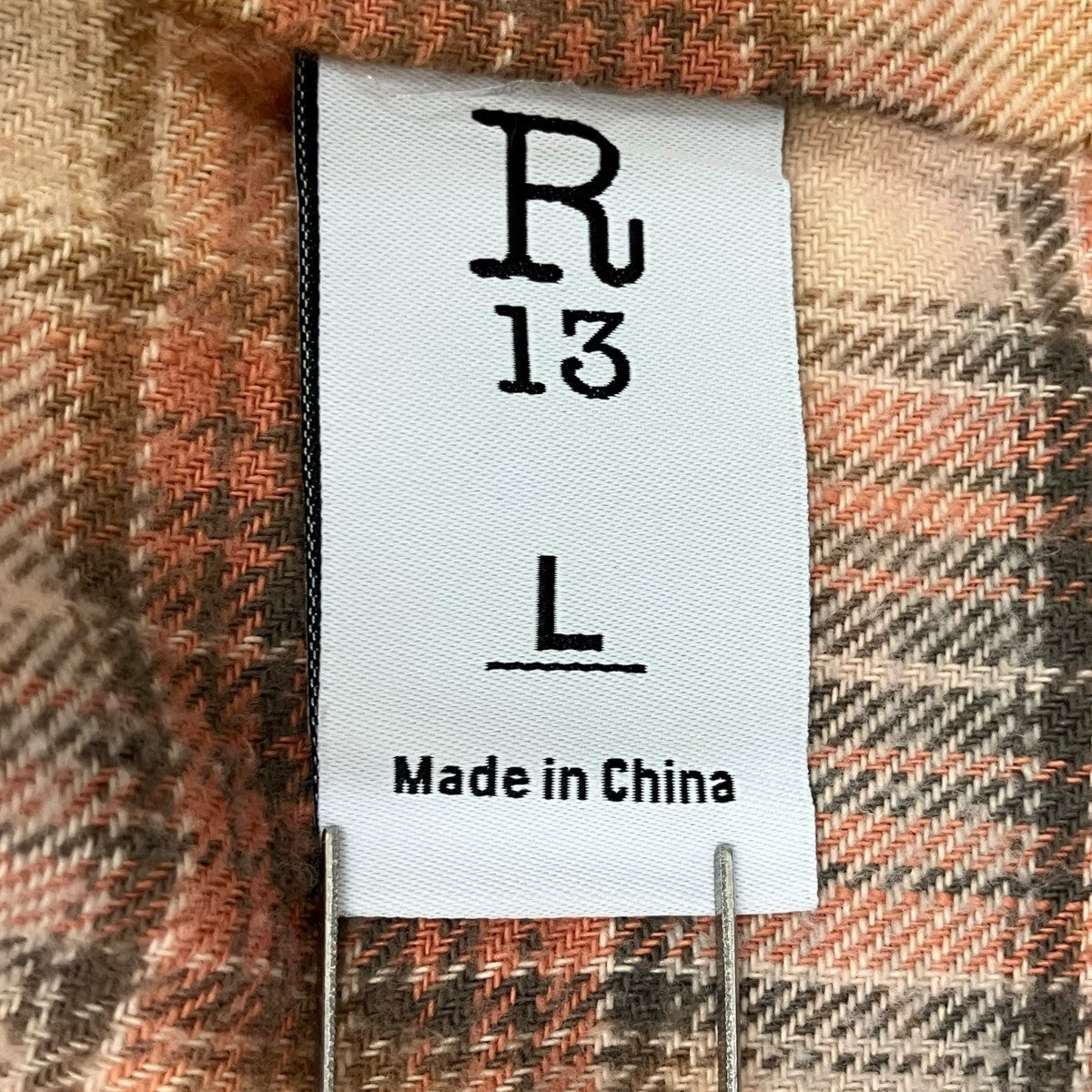 Bleached Orange PlaidチェックネルシャツR13MR008-R389B