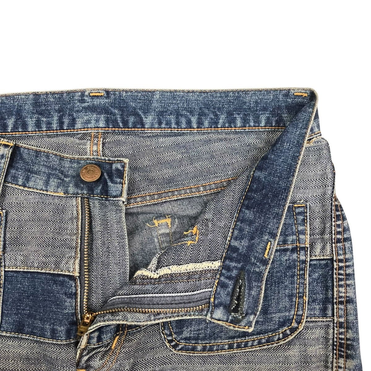 KINKY JEANS ツギハギ加工 ウミヘビデニムデニムパンツ2AP-9631