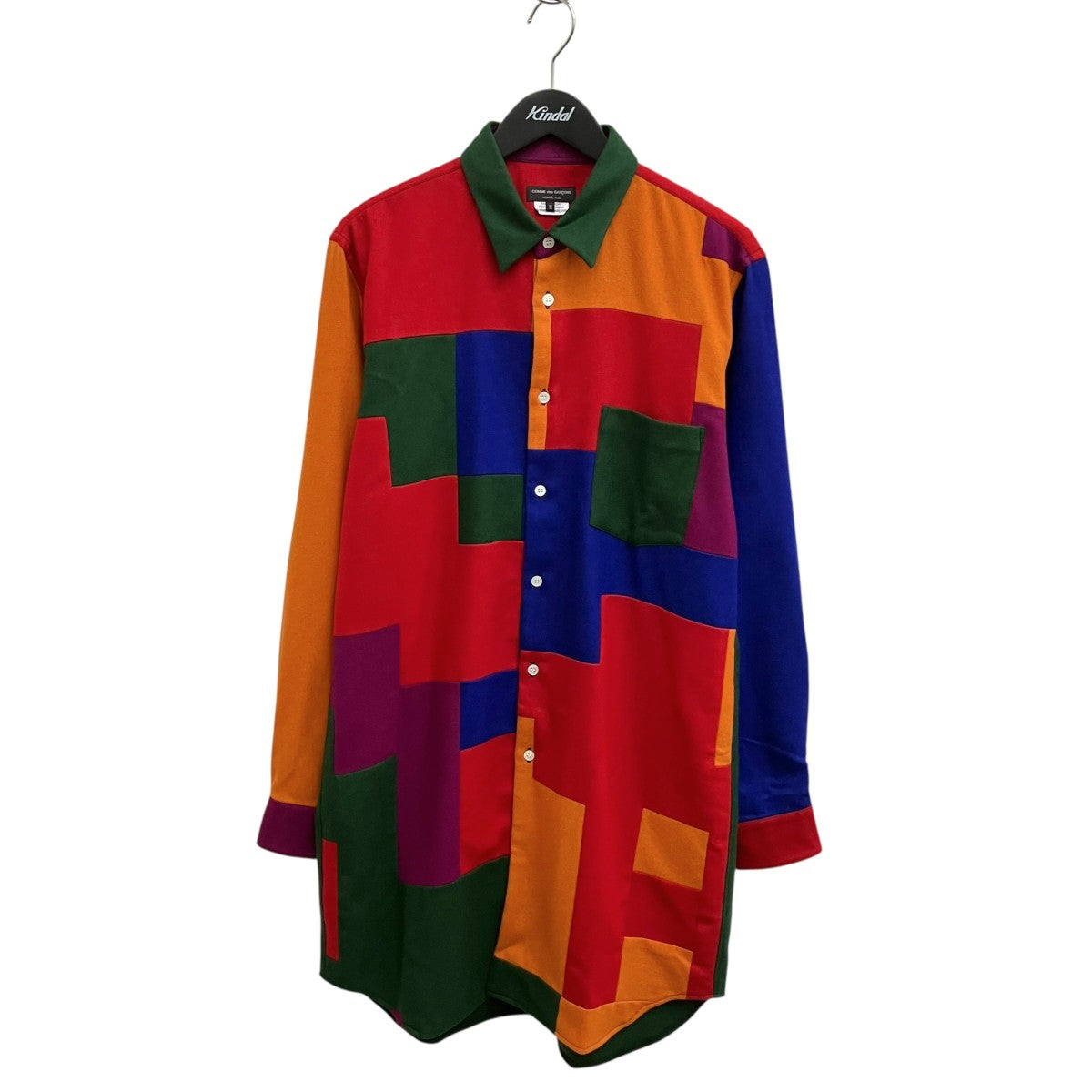 25AWパッチワークロングシャツ長袖シャツPP-B032