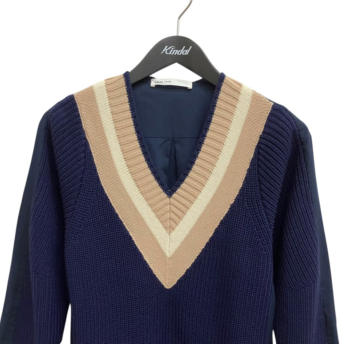 sacai luck Vネックニット15AWLU1048 古着・中古-3枚目のアイテム画像
