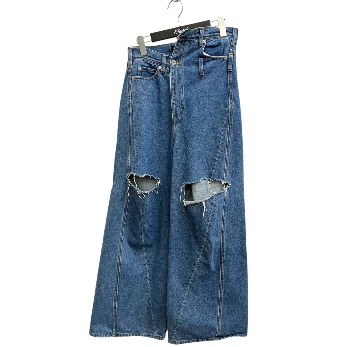 ターンバックウエストワイドデニムデニムパンツ21231465206